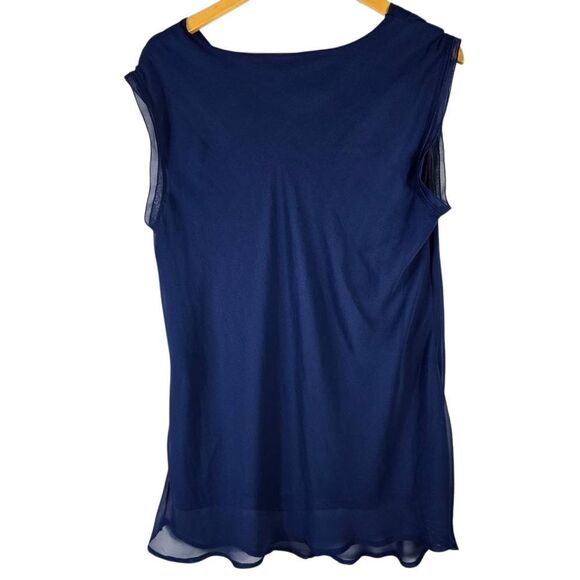 Vince Camuto Navy Sleeveless Blouse - Picture 2 of 5